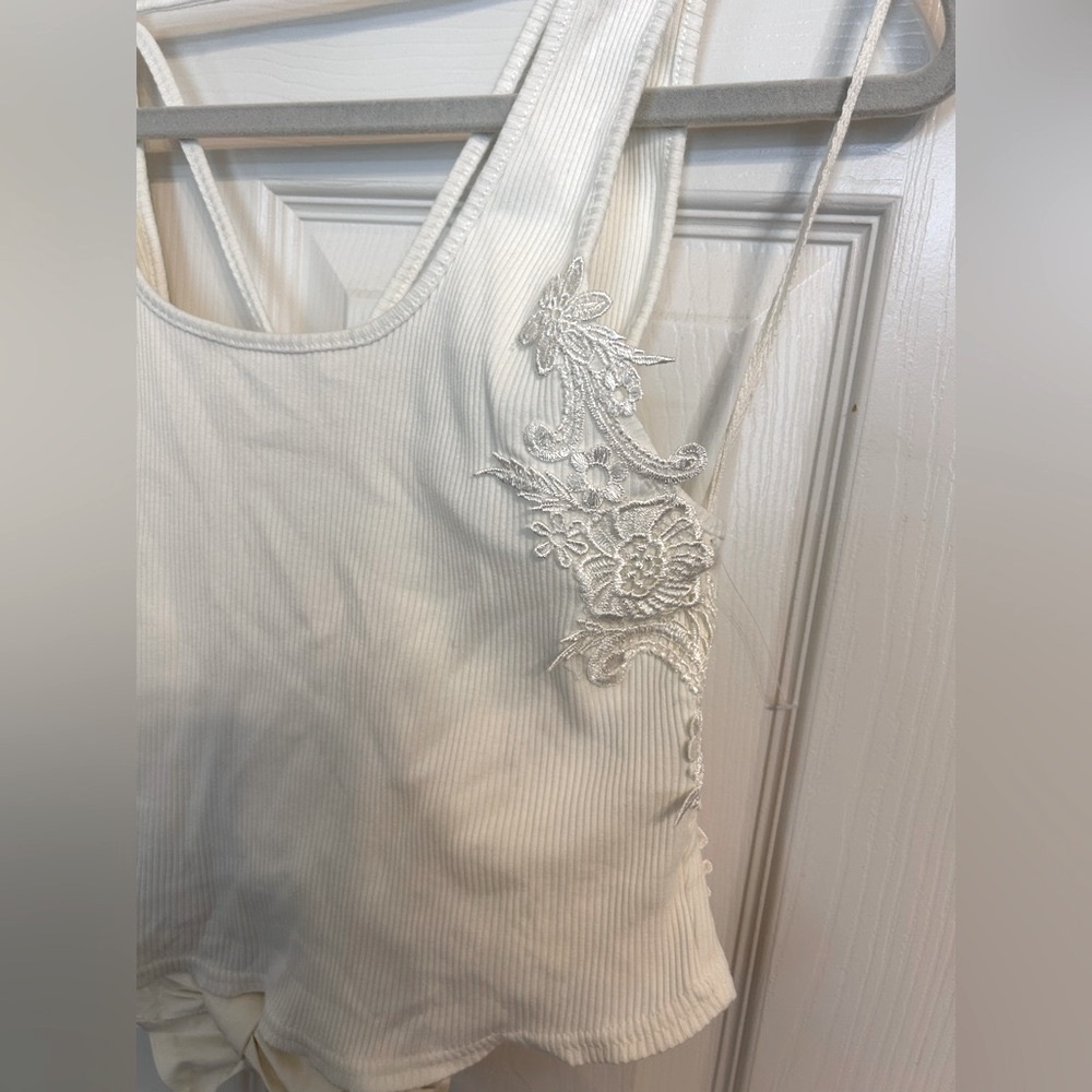 New Free People, Just a Girl Tank, Medium in White - Picture 6 of 7